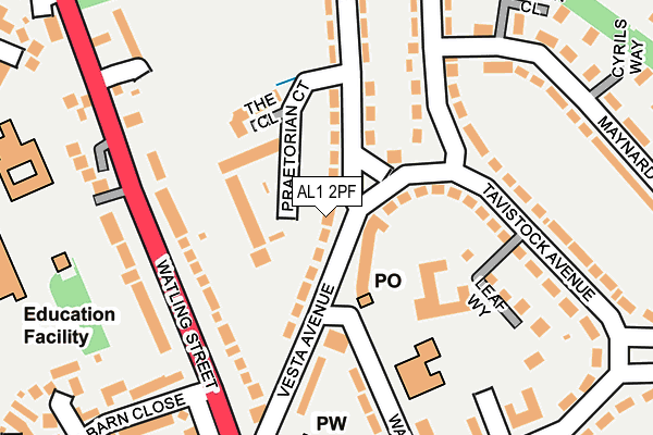 AL1 2PF map - OS OpenMap – Local (Ordnance Survey)