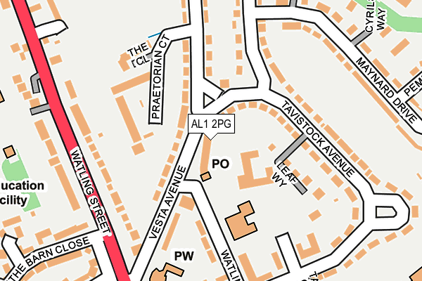 AL1 2PG map - OS OpenMap – Local (Ordnance Survey)