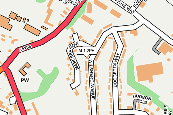 AL1 2PH map - OS OpenMap – Local (Ordnance Survey)