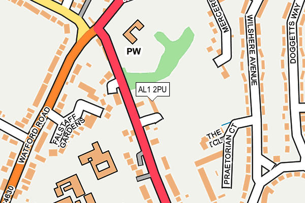 AL1 2PU map - OS OpenMap – Local (Ordnance Survey)