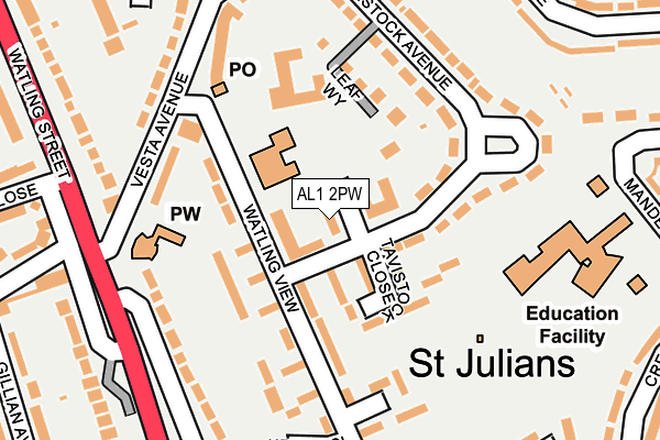 AL1 2PW map - OS OpenMap – Local (Ordnance Survey)