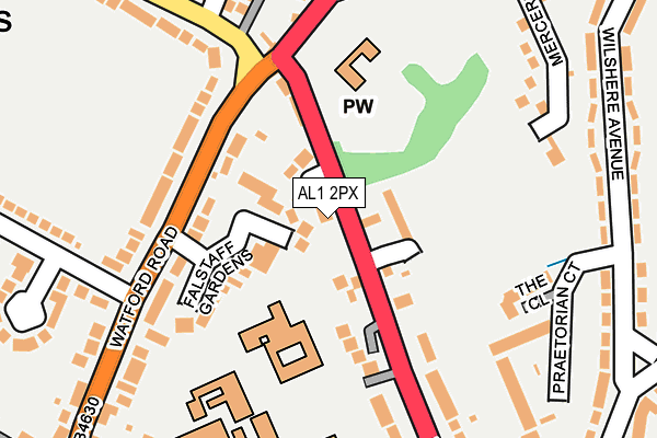 AL1 2PX map - OS OpenMap – Local (Ordnance Survey)