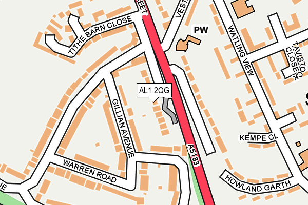 AL1 2QG map - OS OpenMap – Local (Ordnance Survey)