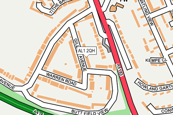 AL1 2QH map - OS OpenMap – Local (Ordnance Survey)