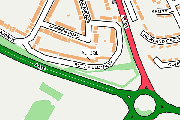 AL1 2QL map - OS OpenMap – Local (Ordnance Survey)