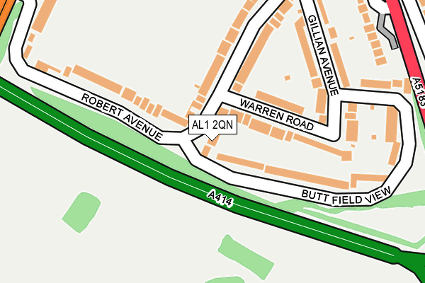 AL1 2QN map - OS OpenMap – Local (Ordnance Survey)