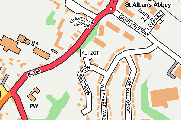 AL1 2QT map - OS OpenMap – Local (Ordnance Survey)