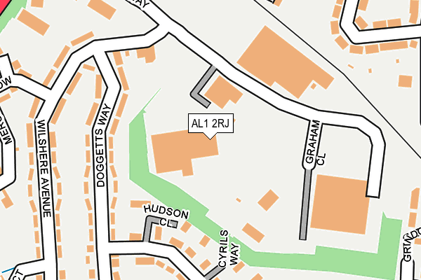 AL1 2RJ map - OS OpenMap – Local (Ordnance Survey)