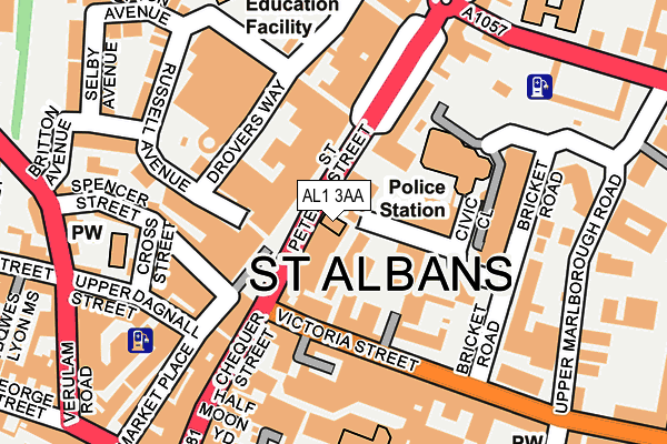 AL1 3AA map - OS OpenMap – Local (Ordnance Survey)