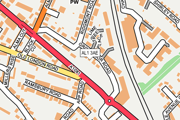 AL1 3AE map - OS OpenMap – Local (Ordnance Survey)