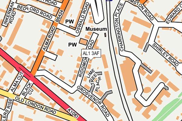 AL1 3AF map - OS OpenMap – Local (Ordnance Survey)