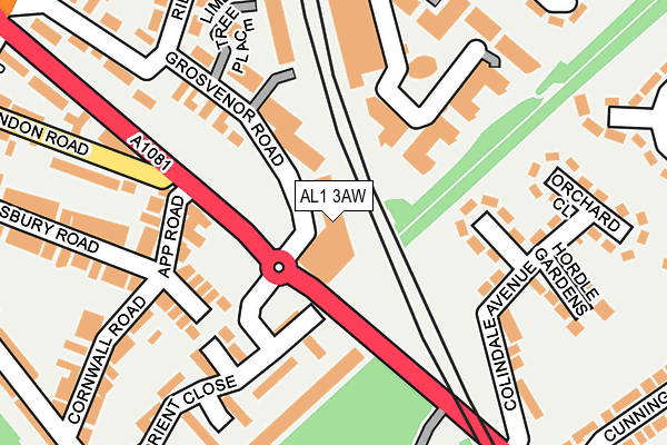 AL1 3AW map - OS OpenMap – Local (Ordnance Survey)