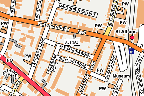 AL1 3AZ map - OS OpenMap – Local (Ordnance Survey)