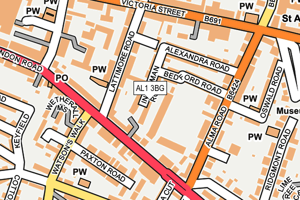 AL1 3BG map - OS OpenMap – Local (Ordnance Survey)