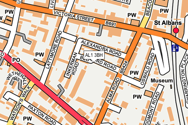 AL1 3BH map - OS OpenMap – Local (Ordnance Survey)