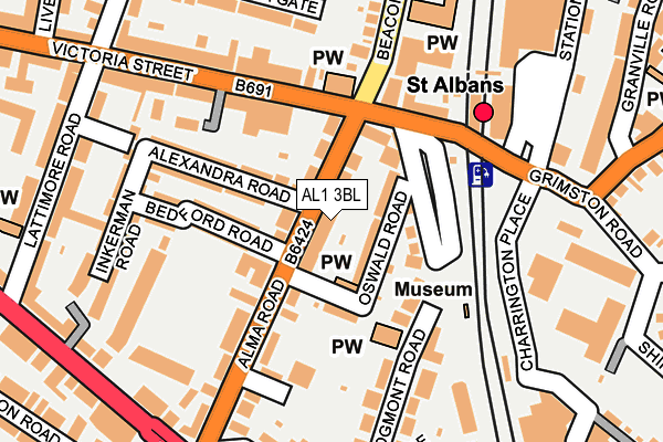 AL1 3BL map - OS OpenMap – Local (Ordnance Survey)