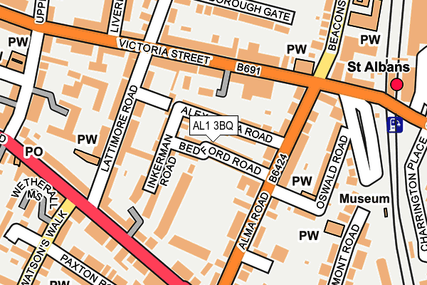 AL1 3BQ map - OS OpenMap – Local (Ordnance Survey)