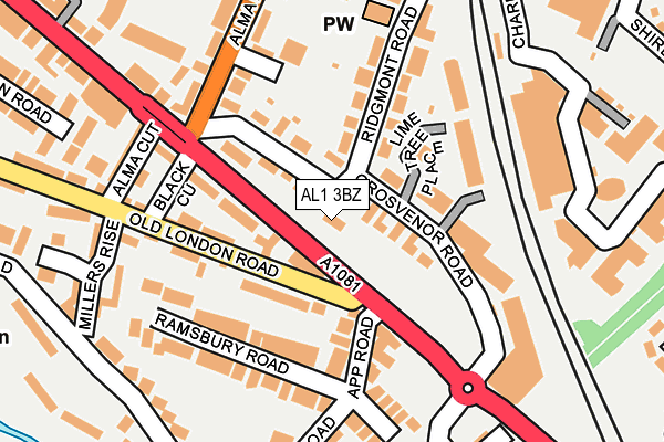 AL1 3BZ map - OS OpenMap – Local (Ordnance Survey)