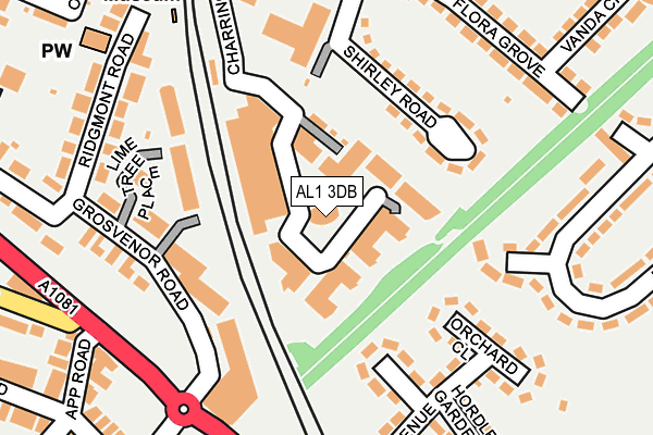 AL1 3DB map - OS OpenMap – Local (Ordnance Survey)
