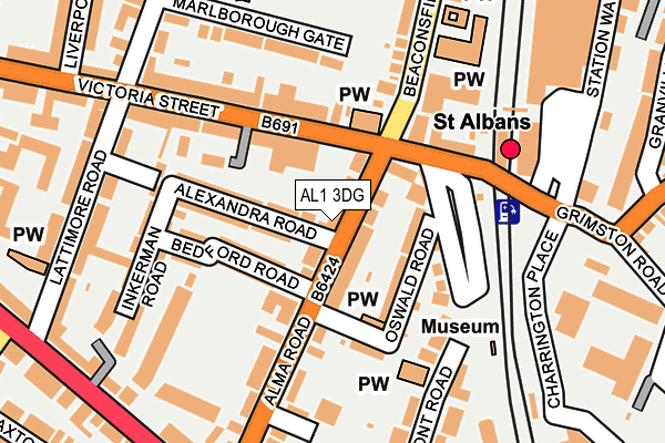 AL1 3DG map - OS OpenMap – Local (Ordnance Survey)