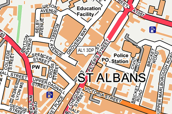 AL1 3DP map - OS OpenMap – Local (Ordnance Survey)
