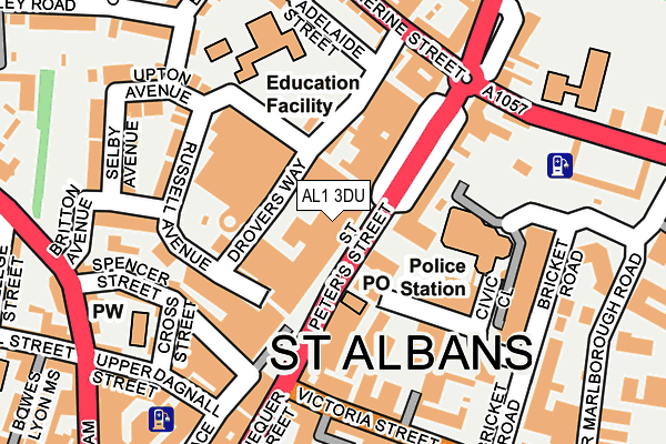 AL1 3DU map - OS OpenMap – Local (Ordnance Survey)