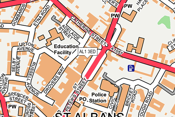 AL1 3ED map - OS OpenMap – Local (Ordnance Survey)