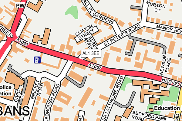 AL1 3EE map - OS OpenMap – Local (Ordnance Survey)