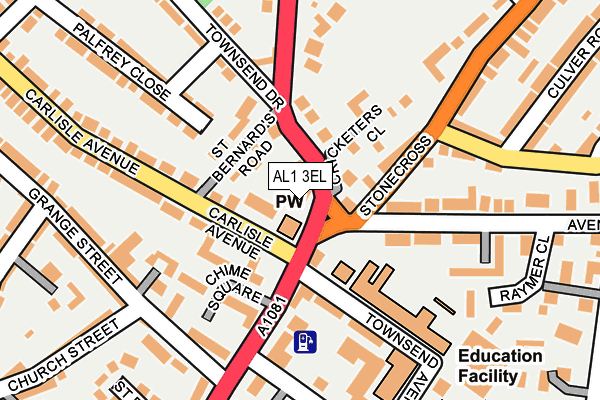 AL1 3EL map - OS OpenMap – Local (Ordnance Survey)