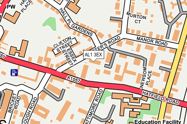 AL1 3EX map - OS OpenMap – Local (Ordnance Survey)