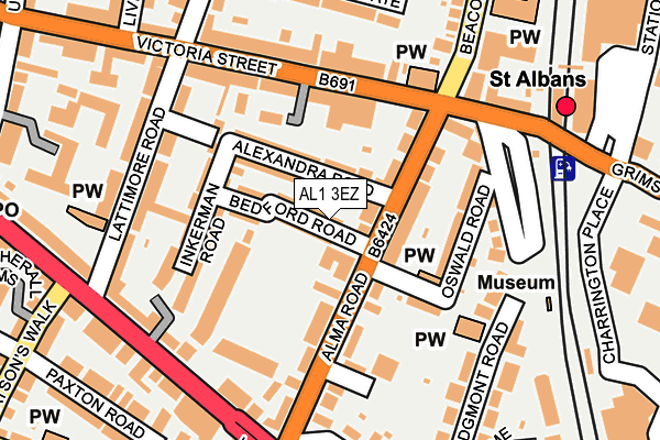AL1 3EZ map - OS OpenMap – Local (Ordnance Survey)