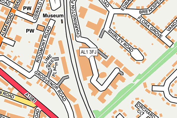 AL1 3FJ map - OS OpenMap – Local (Ordnance Survey)