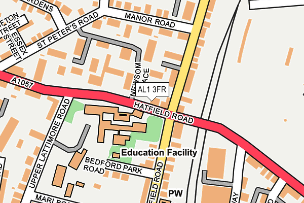 AL1 3FR map - OS OpenMap – Local (Ordnance Survey)