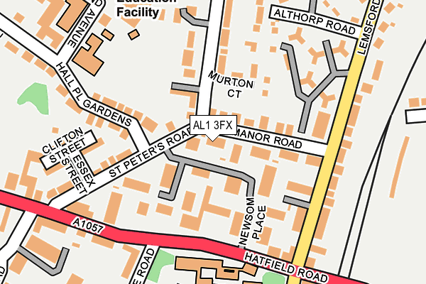 AL1 3FX map - OS OpenMap – Local (Ordnance Survey)