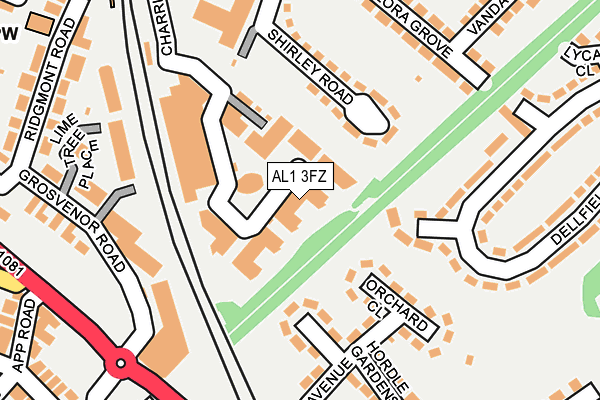 AL1 3FZ map - OS OpenMap – Local (Ordnance Survey)