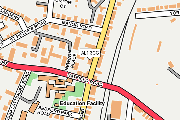 AL1 3GG map - OS OpenMap – Local (Ordnance Survey)