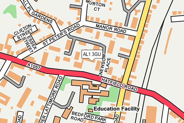 AL1 3GU map - OS OpenMap – Local (Ordnance Survey)