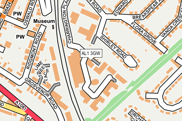 AL1 3GW map - OS OpenMap – Local (Ordnance Survey)