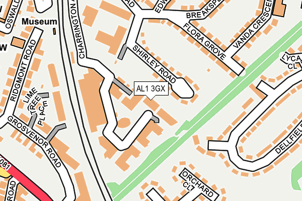 AL1 3GX map - OS OpenMap – Local (Ordnance Survey)