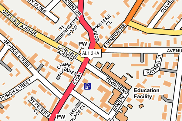 AL1 3HA map - OS OpenMap – Local (Ordnance Survey)