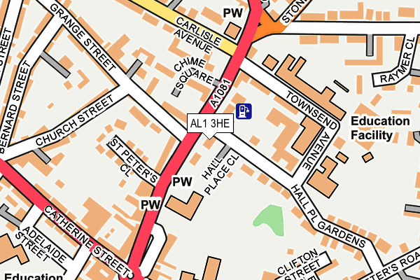 AL1 3HE map - OS OpenMap – Local (Ordnance Survey)