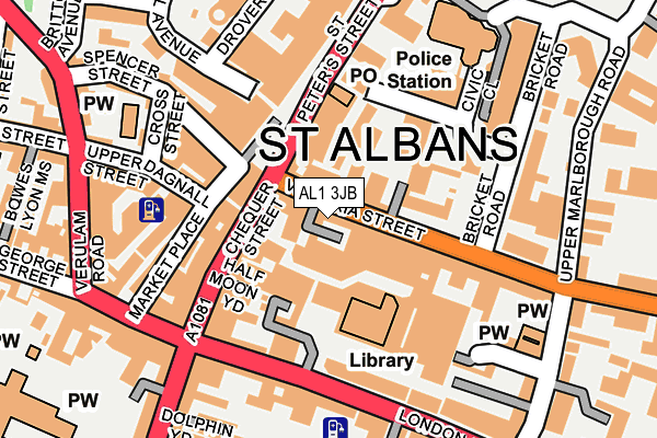 AL1 3JB map - OS OpenMap – Local (Ordnance Survey)