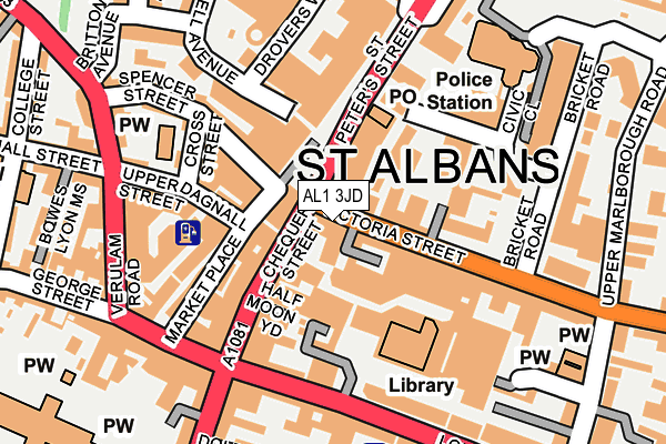 AL1 3JD map - OS OpenMap – Local (Ordnance Survey)