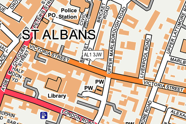 AL1 3JW map - OS OpenMap – Local (Ordnance Survey)