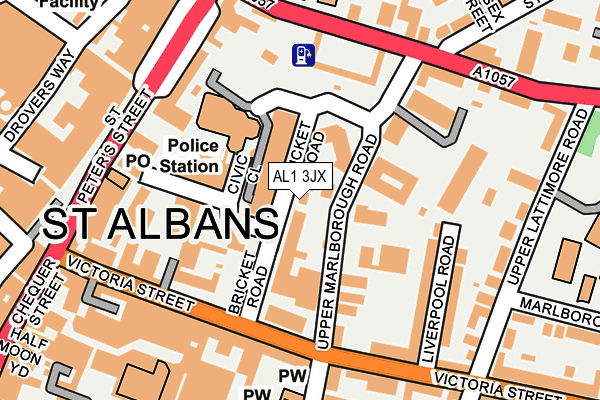 AL1 3JX map - OS OpenMap – Local (Ordnance Survey)