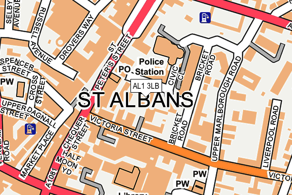 AL1 3LB map - OS OpenMap – Local (Ordnance Survey)