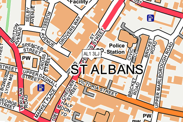 AL1 3LJ map - OS OpenMap – Local (Ordnance Survey)