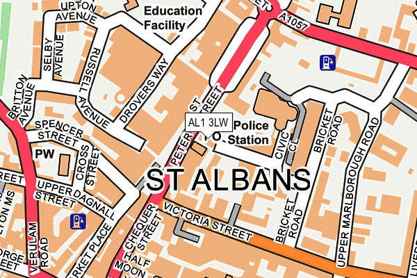 AL1 3LW map - OS OpenMap – Local (Ordnance Survey)