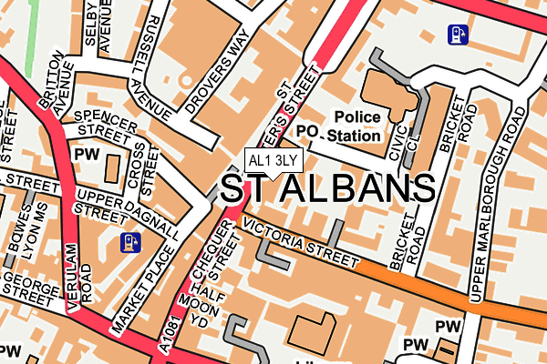 AL1 3LY map - OS OpenMap – Local (Ordnance Survey)