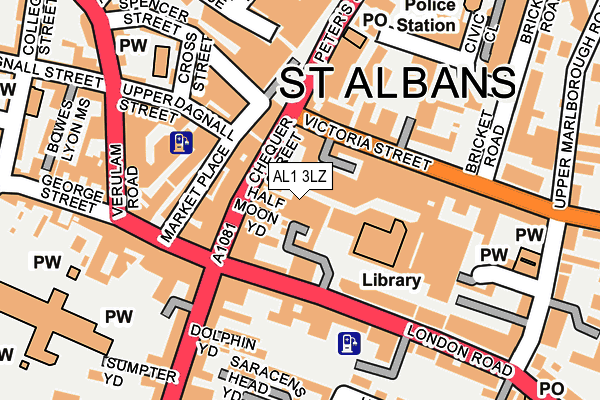 AL1 3LZ map - OS OpenMap – Local (Ordnance Survey)